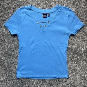 Blue Short Sleeve Top